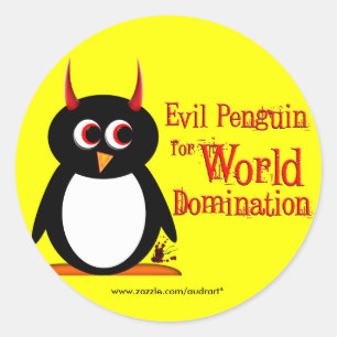 Penguin for World Domination Stickers