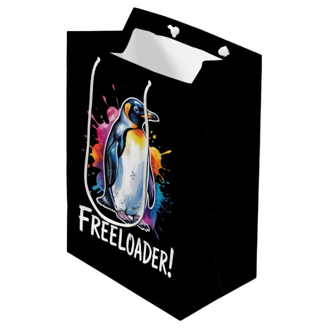 Penguin Freeloader Resist Politics Medium Gift Bag (Front Angled)