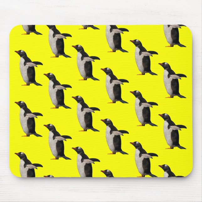 Penguin Frenzy Mousemat (Yellow) (Front)
