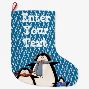 Penguin Fun Gifts and Decor Large Christmas Stocking