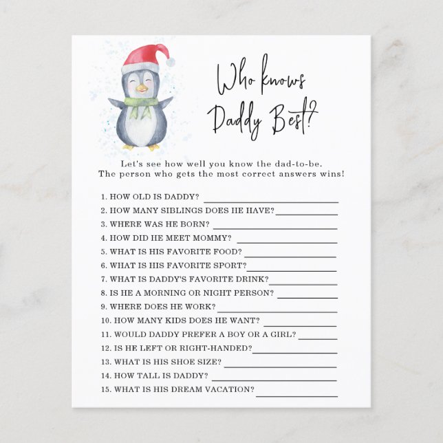 Penguin -  Game Who knows DADDY best (Front)