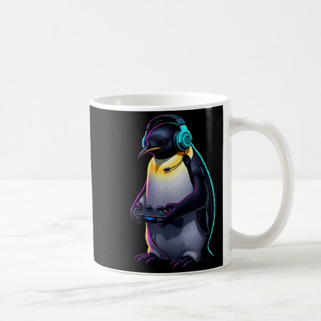 Penguin Gaming Animal Video Games Funny Penguin  Coffee Mug (Right)