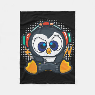 Penguin Gaming Shirt Boys Kids Gamer Gift Penguin  Fleece Blanket