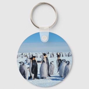 Penguin Gathering Key Ring