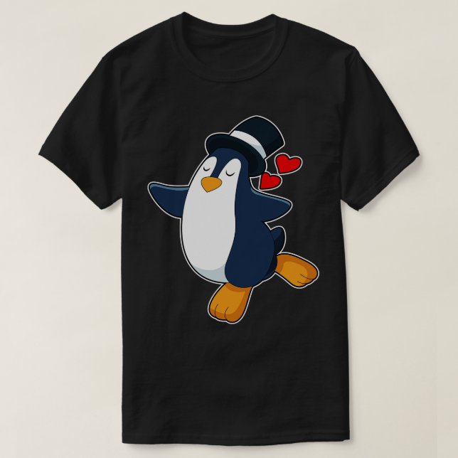 Penguin Groom Cylinder Wedding T-Shirt (Design Front)