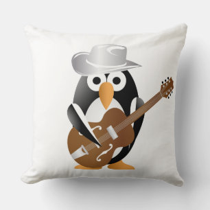Penguin guitarist cushion