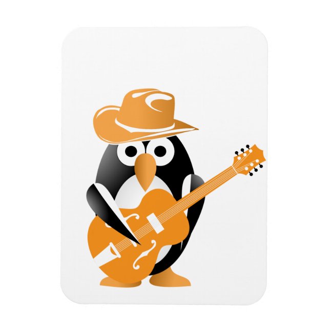Penguin guitarist magnet (Vertical)