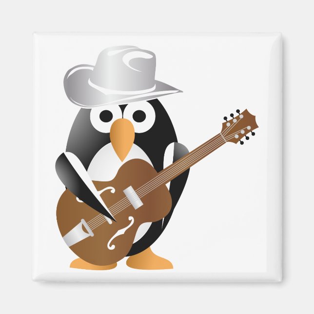 Penguin guitarist magnet (Front)