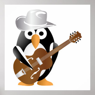 Penguin guitarist poster
