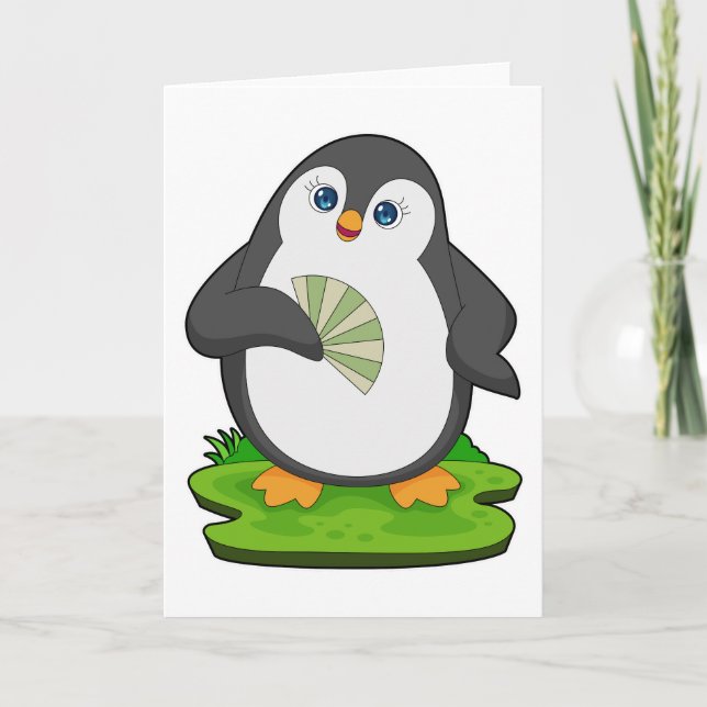 Penguin Hand fan Card (Front)