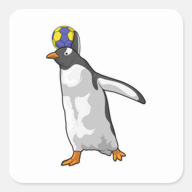 Penguin Handball player Handball Square Sticker (Front)