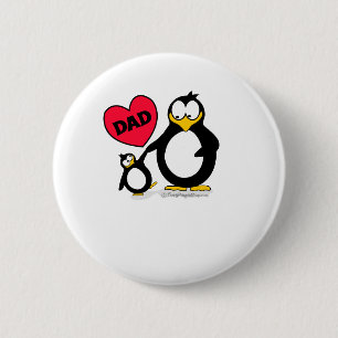 Penguin Heart Dad 6 Cm Round Badge
