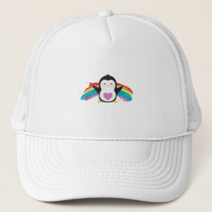 Penguin Heart Rainbow Cute Animals For Kids Trucker Hat