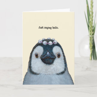 penguin hello card