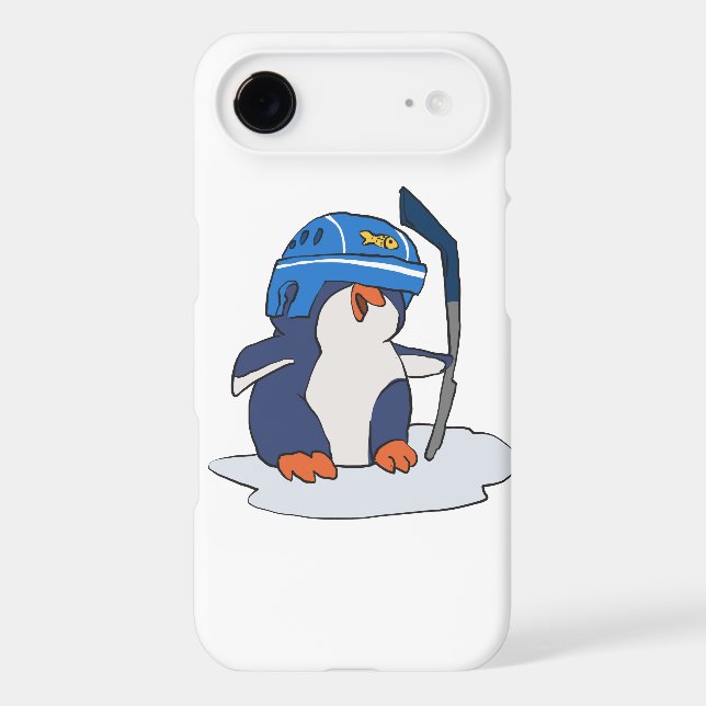 Penguin hockey player | choose background colour Case-Mate iPhone case (Back)
