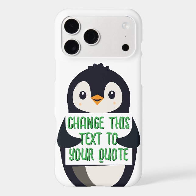 Penguin holding a sign with custom message (Back)