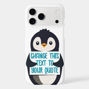 Penguin holding a sign with custom message