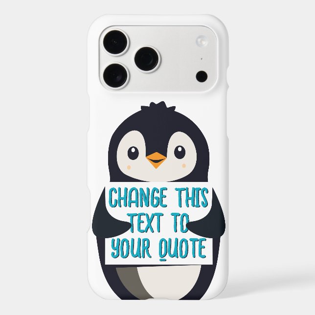 Penguin holding a sign with custom message (Back)