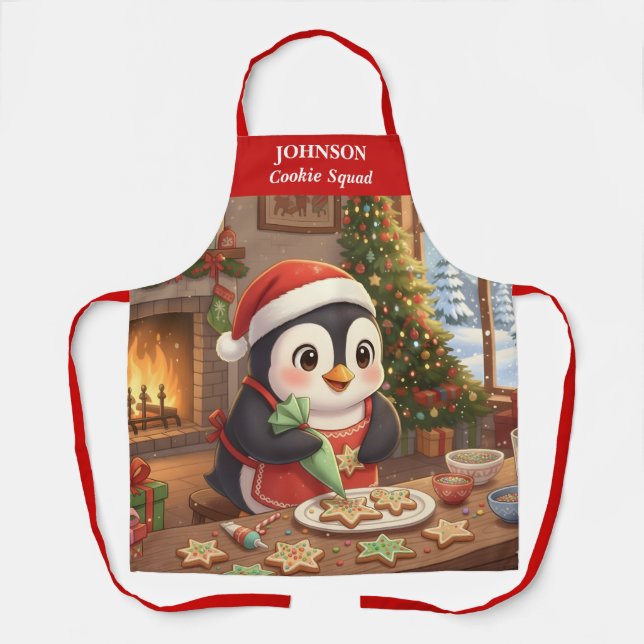 Penguin Holiday Baking Apron (Front)