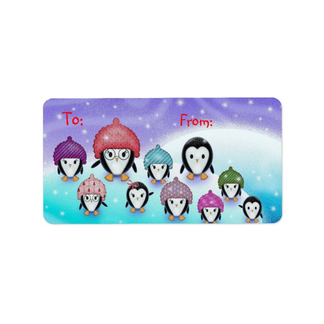 Penguin Holiday Gift Tags (Front)
