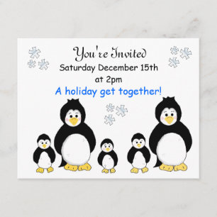 Penguin Holiday Party Invitation