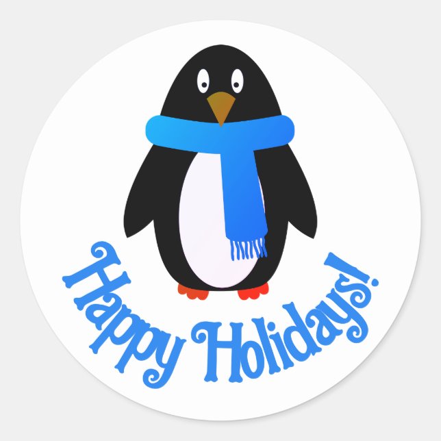 Penguin holiday sticker (Front)