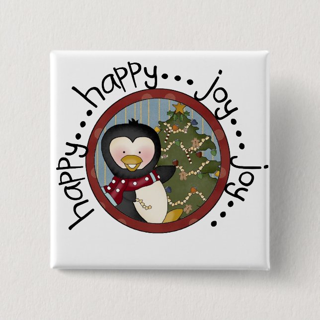 Penguin Holiday T-shirts and Gifts 15 Cm Square Badge (Front)