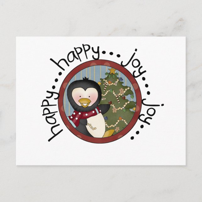 Penguin Holiday T-shirts and Gifts Postcard (Front)