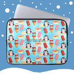 Penguin Ice Cream Sweets Laptop Sleeve<br><div class="desc">Features a penguin and a variety of ice cream treats</div>