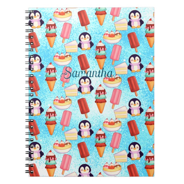 Penguin Ice Cream Sweets Notebook (Front)