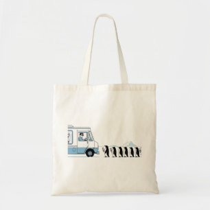 Penguin Ice Cream Truck Illustration Tote Bag