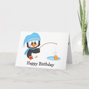 Penguin Ice Fishing Card