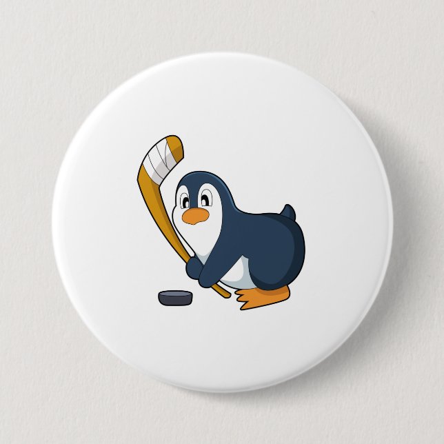Penguin Ice hockey Ice hockey stick 7.5 Cm Round Badge (Front)