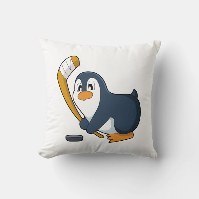 Penguin Ice hockey Ice hockey stick Cushion (Front)