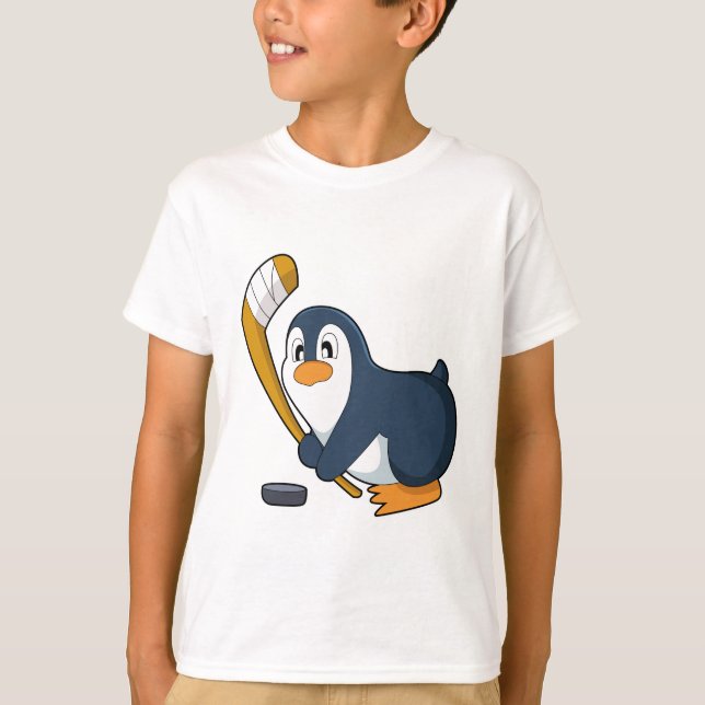 Penguin Ice hockey Ice hockey stick T-Shirt (Front)