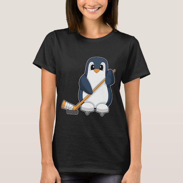Penguin Ice hockey Ice hockey stick T-Shirt (Front)