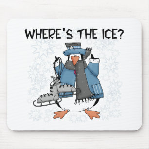 Penguin Ice Skating Mouse Pad
