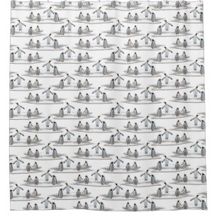Penguin Iceberg Party Shower Curtain