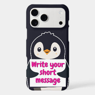 Penguin illustration holding customizable sign