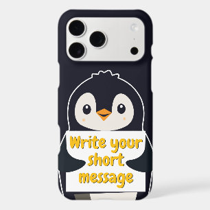 Penguin illustration holding customizable sign