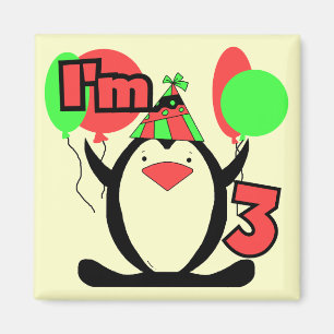 Penguin I'm 3 Birthday Tshirts and Gifts Magnet