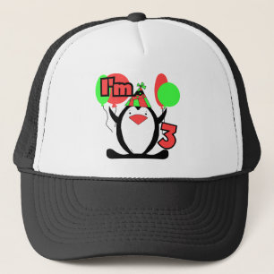 Penguin I'm 3 Birthday Tshirts and Gifts Trucker Hat