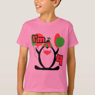 Penguin I'm 4 Birthday T shirts and Gifts