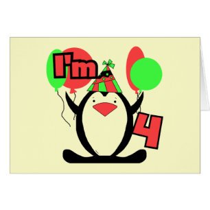 Penguin I'm 4 Birthday T shirts and Gifts