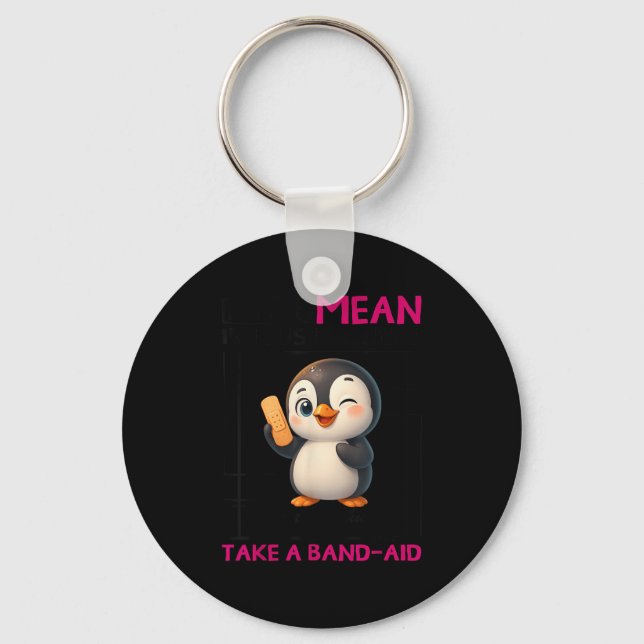 Penguin I'm Not Mean I'm Just Honest The Truth Hur Key Ring (Front)