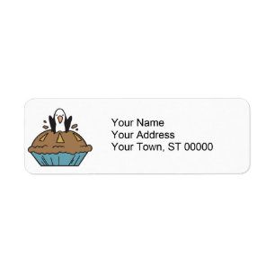 penguin in a pie return address label