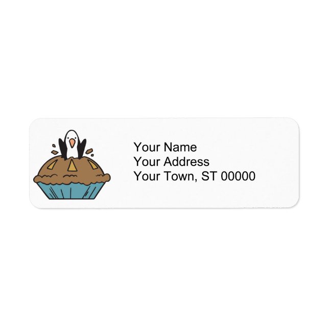 penguin in a pie return address label (Front)