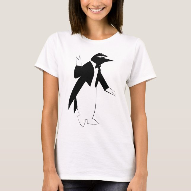 Penguin in a Tuxedo  - Cool As Ice Hipster T-Shirt (Front)