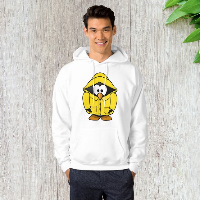 Penguin In A Yellow Raincoat Mens Hoodie (Creator Uploaded)