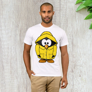 Penguin In A Yellow Raincoat Mens T-Shirt